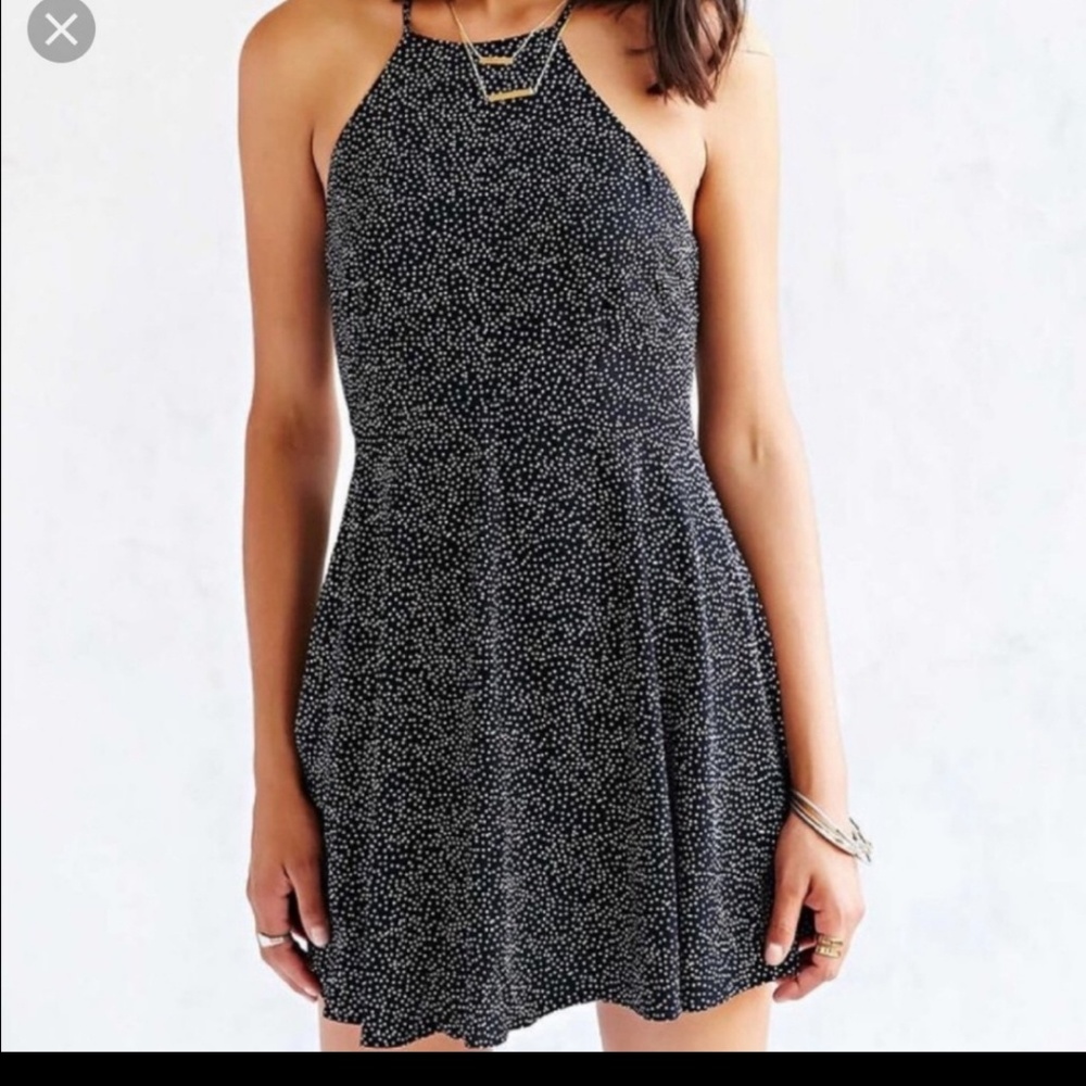 High Neck Polkadot Dress